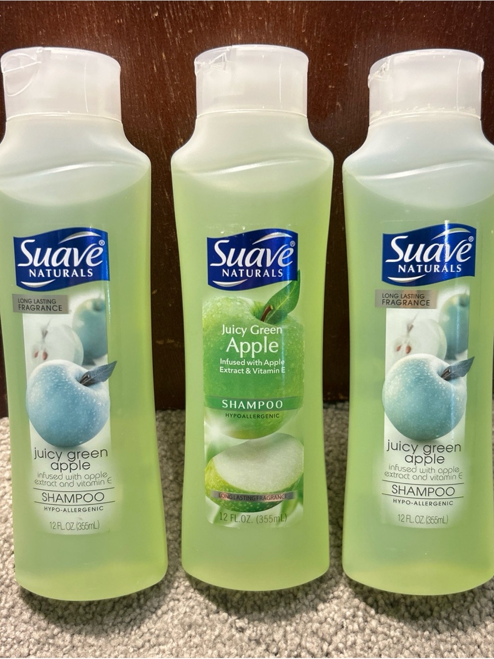 X3 Suave Essentials Juicy Green Apple Revitalizing Shampoo with Vitamin E, 12oz